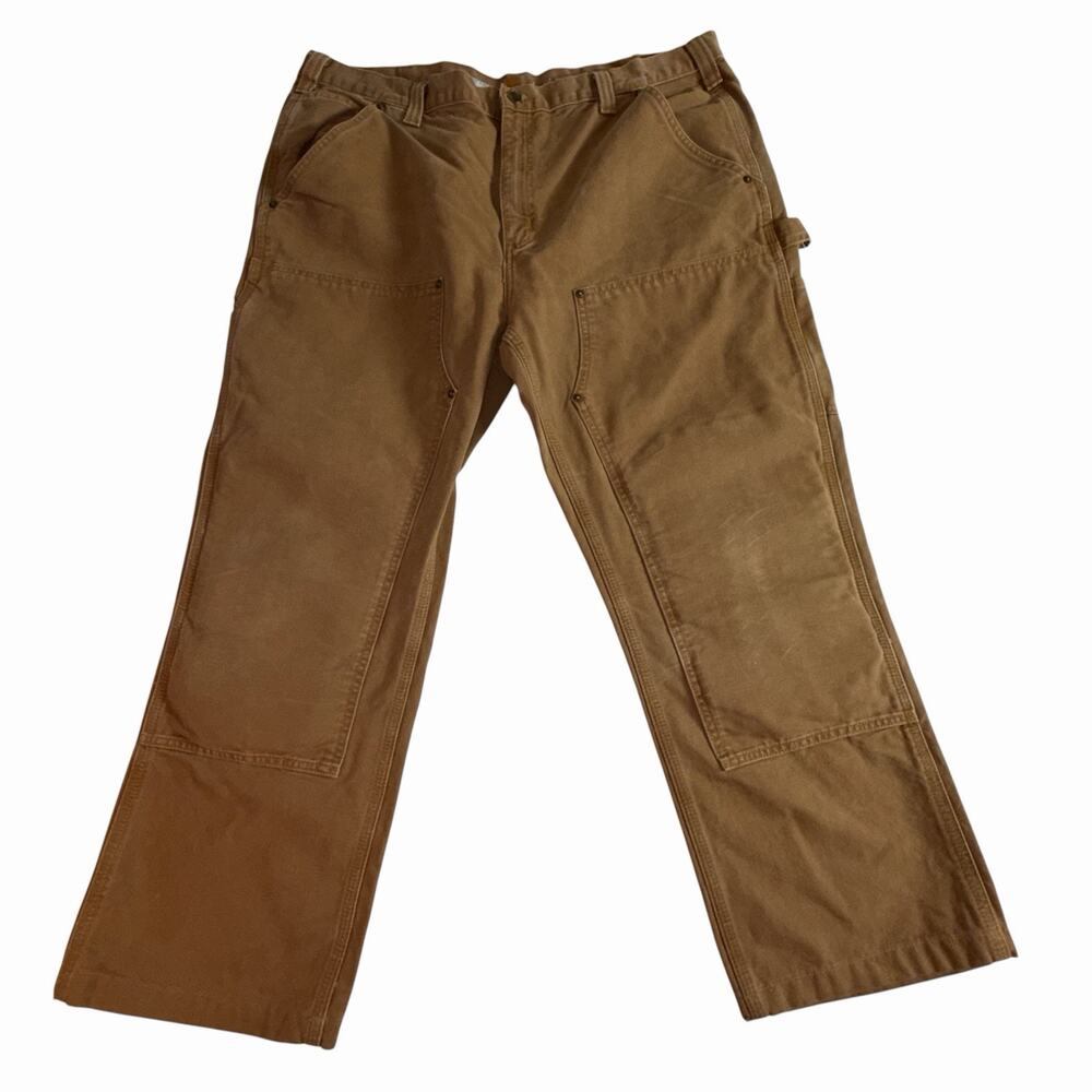 Carhartt B136 DKB Double Knee Work Pants Mens 38x30 Brown Duck Carpenter Relaxed